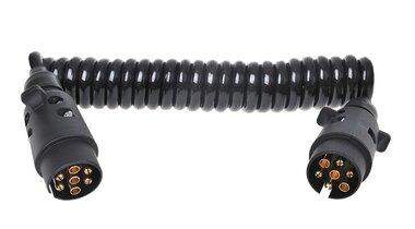 Cable spirale 3M avec 2x fiches 7 broches PVC