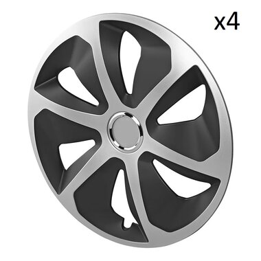 Enjoliveur Roco argent/noir 14 pouces x4 pieces