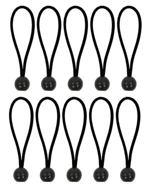 Tendeur de tente elastique 15 cm avec boule en plastique - lot de 10 pieces