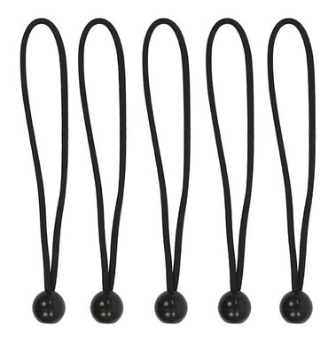 Tendeur de tente elastique 25 cm avec boule en plastique - lot de 5 pieces