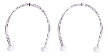 Attache-voile avec boules en plastique, 2 pieces dans un sac, 50 cm, blanc