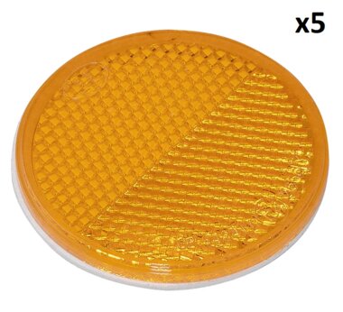 Reflecteur orange 60mm autocollant x5 pieces