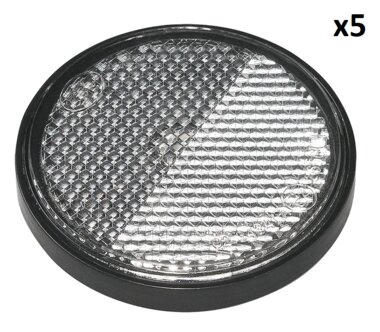 Reflecteur blanc 58 mm autocollant avec plaque de base x5 pieces