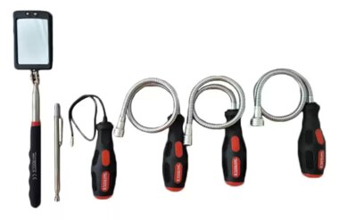 Support magnetique flexible et telescopique avec miroir d'inspection – Set de 6 pieces