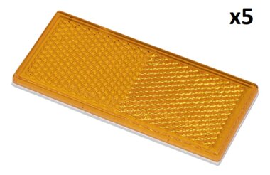 Reflecteur orange 82x36mm autocollant x5 pieces