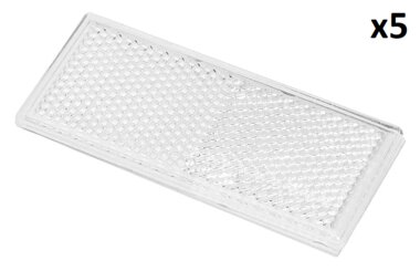 Reflecteur blanc 82x36mm autocollant x5 pieces