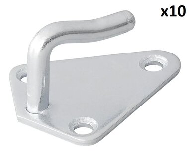 Crochet de corde metal 40x45mm soude x10 pieces