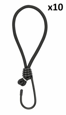 Elastique de fixation de la tente noir avec crochet x10 pieces