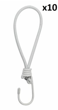 Tendeur elastique blanc avec crochet x10 pieces