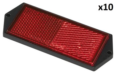 Reflecteur rouge 104x40mm a visser x10 pieces