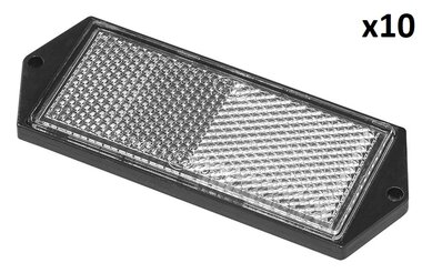 Reflecteur blanc 104x40mm fixation par vis x10 pieces