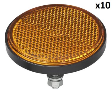 Reflecteur orange 60 mm avec boulon 5 x10 pieces