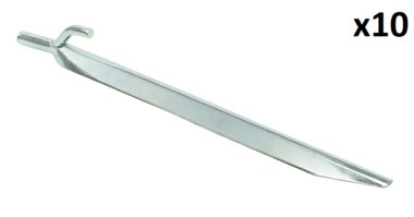 Piquet de tente 25 cm en metal avec crochet x10 pieces