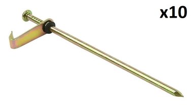 Goupille de roche 21cm en metal avec crochet x10 pieces