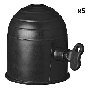 Capuchon de barre d'attelage noir avec serrure x5 pieces