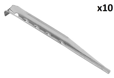 Piquet de tente 18,5cm aluminium strie x10 pieces