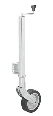 Roue jockey 570/60 mm avec grande jante metallique et pneu en caoutchouc 220 x 65 mm, repliable 500 kg