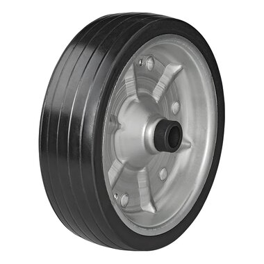 Bande de roue jockey avec grande jante metallique et pneu en caoutchouc 220 x 65 mm, 500 kg