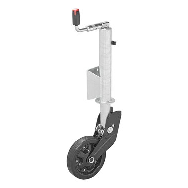 Roue jockey 73 mm jante metal avec bandage caoutchouc 260 x 65 mm repliable