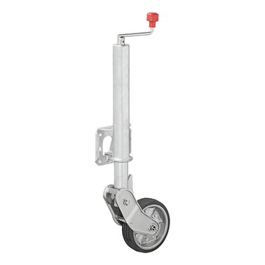 Roue jockey 60 mm jante metal avec bandage caoutchouc 200 x 50 mm repliable