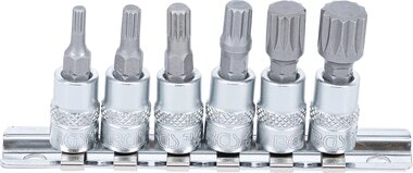 Jeu de douilles a embouts (1/4) Denture multiple interieure (pour XZN) M4 - M12 6 pieces