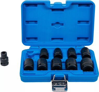 Jeu de douilles a choc six pans (1/2) 10 - 24 mm 10 pieces