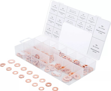 Assortiment de joints en cuivre pour injecteur 150 pieces
