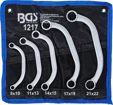 Jeu de cles demi-lune 8 x 10 - 21 x 22 mm 5 pieces