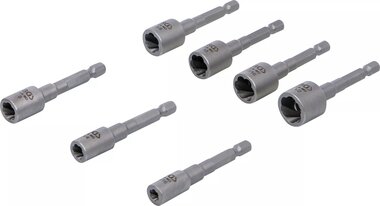 Jeu d’extracteurs de vis et ecrous entrainement six pans male (1/4) pour perceuses 7 pcs