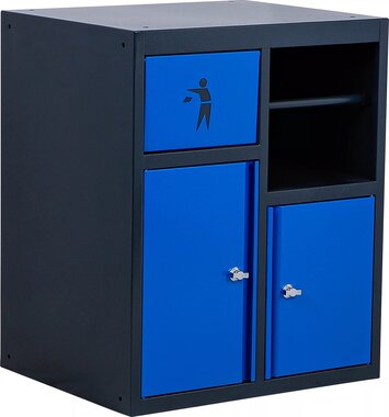 Armoire basse avec porte-rouleaux et module de dechets