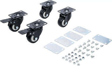 Roues pivotantes pour coffre systeme chariot de visite 4 pieces