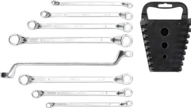 Jeu de cles a œil doubles coudees 6 x 7 - 20 x 22 mm 8 pieces