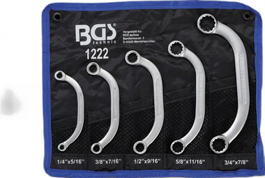 5 pieces Obstruction Ring Spanner Set, Inch Tailles 1/4 - 7/8