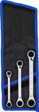Jeu de cles annulaires a cliquet doubles reversible 4-en-1 3 pieces