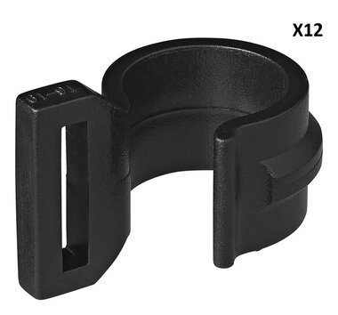 Clip de tente pour mat de tente 20-25mm avec fente noir x12 stuks