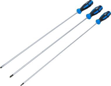 Jeu de tournevis extra longues fente cruciformes PH Profil T (pour Torx) 3 pieces