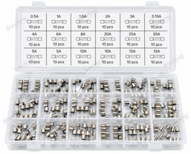 Sterling Assortiment de fusibles en verre a action rapide 0,5A- 15A 180 pieces