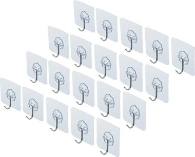 Jeu de crochets adhesifs transparent autocollants 20 pcs