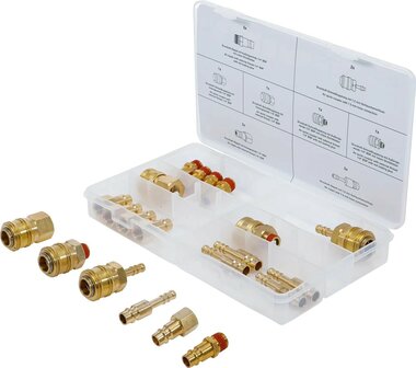 Jeu de raccords rapides a air comprime et raccords rapides a air comprime laiton 21 pcs
