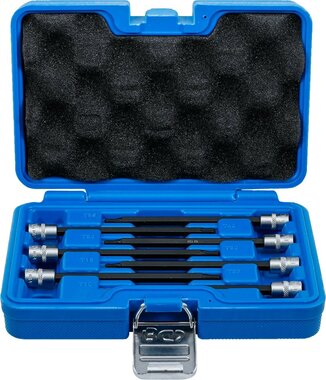 Jeu d’embouts douilles (1/4) profil T (pour Torx) a tete spherique T10 - T40, 7 pieces