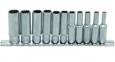 Ensemble Deep Socket 11 pieces, 12-pt, 1/4