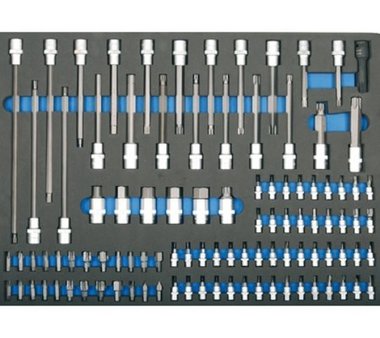 3/3 Bac outils pour les chariots d'atelier: bits de 104 pieces et prises de bits