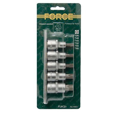 Jeu de 5 douilles tournevis Torx 1/2