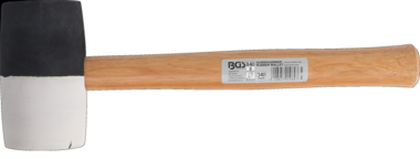 Maillet caoutchouc manche Hickory t te noir/blanc 840 g