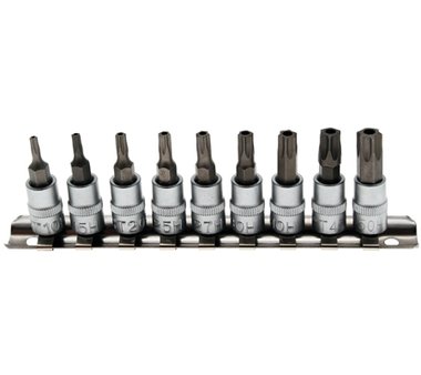 1/4 T-Star Bit Socket Set, inviolable, T10 - T50