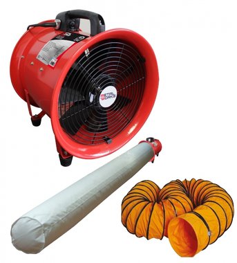 Ventilateur extracteur 300 mm - 500 w avec tuyau et sac filtrant