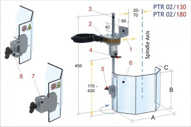 Ecrans de protection perceuses traditionnelles PTR 02/180, 2,60kg