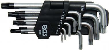 Ensemble de cles T-STAR de 9 pieces, tamperproof cote long, T10-T50
