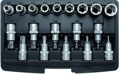 19 pieces 1/2 T-Star Bit Socket & E-Type Socket Set