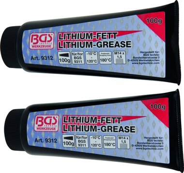 Graisse de lithium pour pistolet graisse BGS 9311, 2 tubes